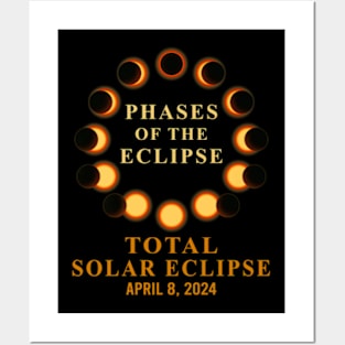 Total Solar Eclipse 2024,Phases of Total Solar Eclipse April 8, 2024 Cool Posters and Art